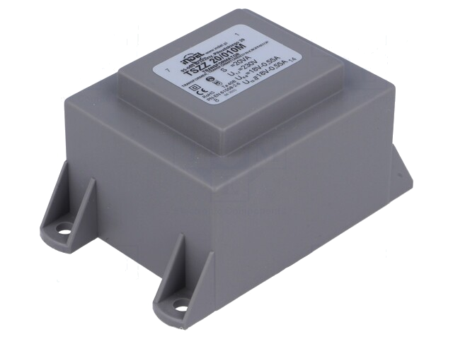 Transformator: ingegoten; 20VA; 230VAC; 18V; 18V; 550mA; 550mA; PCB Transformator: ingegoten; 20VA; 230VAC; 18V; 18V; 550mA; 550mA; PCB